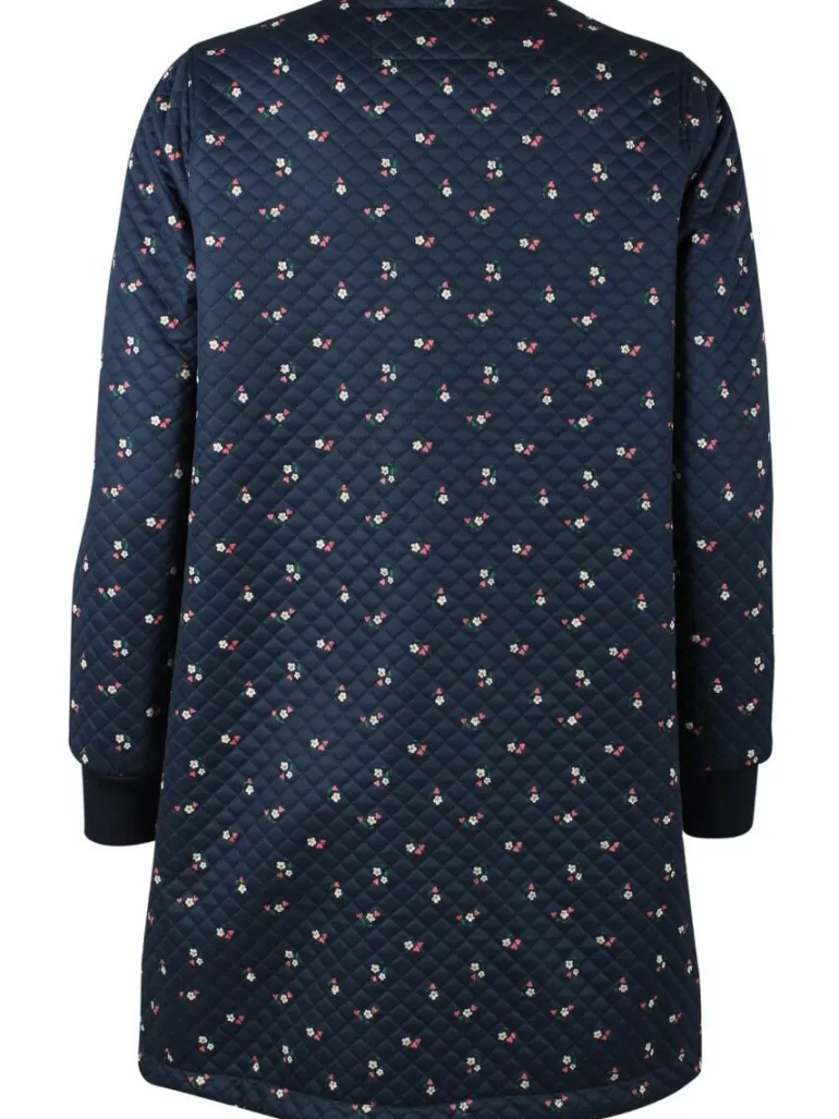 Danefæ Danehella Thermo Coat Navy MINI FLOWER | Dame Termotøj