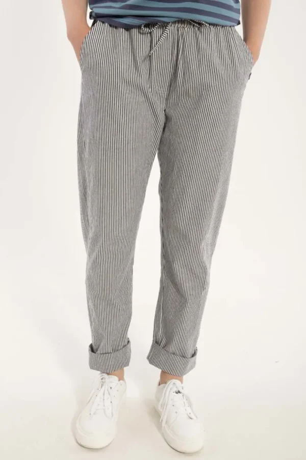 Danefæ Daneholm Light Canvas Pants Milkboy Stripe | Dame Bukser