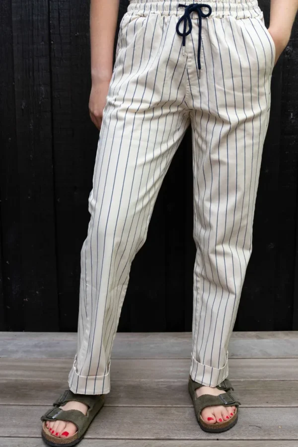 Danefæ Daneholm Stretch Canvas Pants Chalk/Dk Navy | Dame Bukser