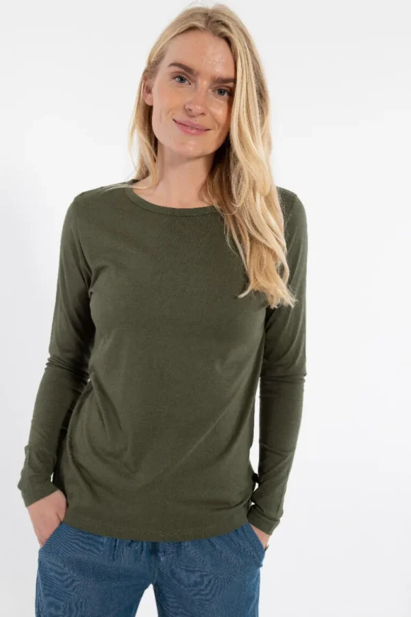 Danefæ Danejubii LS Modal Tee Dk Army | Dame Bluser