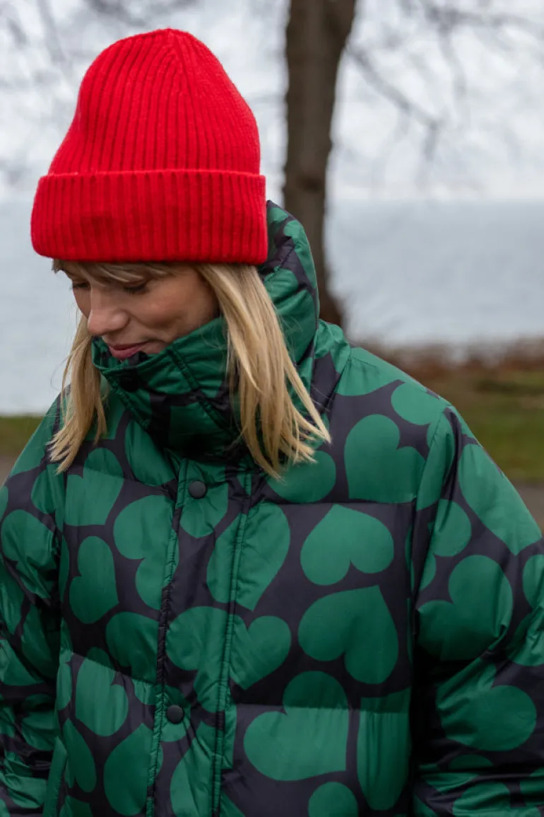 Danefæ Danelamb Puffer Coat Black/Dark Pine | Dame Vinterfrakker