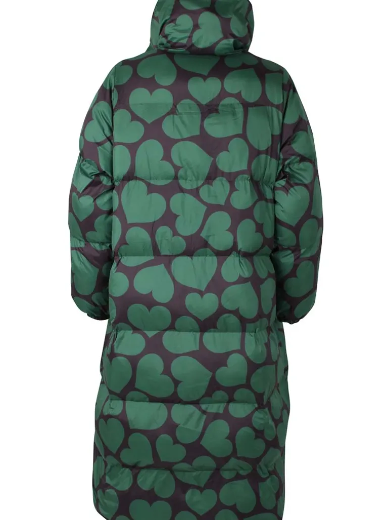 Danefæ Danelamb Puffer Coat Black/Dark Pine | Dame Vinterfrakker