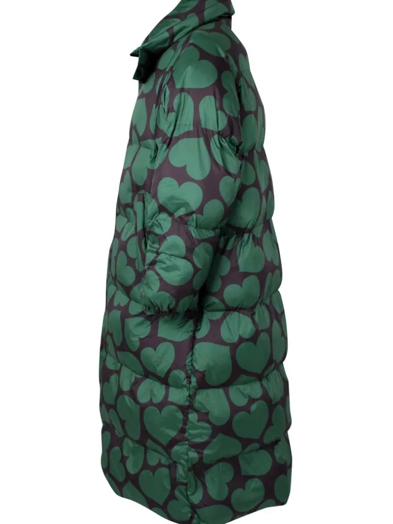 Danefæ Danelamb Puffer Coat Black/Dark Pine | Dame Vinterfrakker