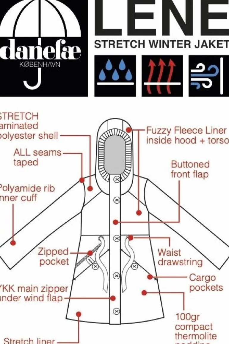 Danefæ Danelene Stretch Winter Jacket | Dame Vinterfrakker