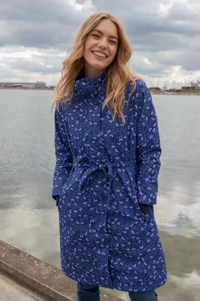 Danefæ Danelisabeth Raincoat Navy/Lilac FLEURIE | Dame Regnfrakker
