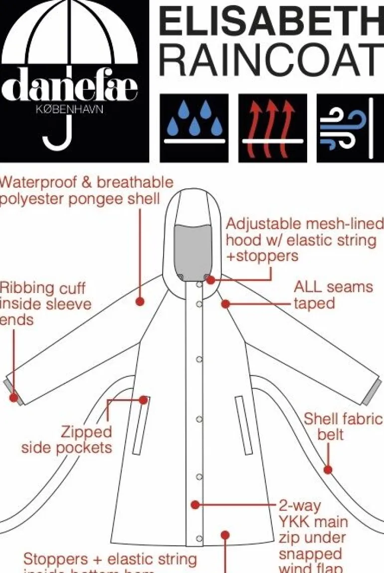 Danefæ Danelisabeth Raincoat Navy/Lilac FLEURIE | Dame Regnfrakker