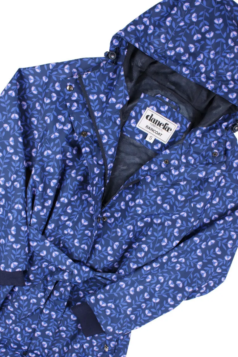Danefæ Danelisabeth Raincoat Navy/Lilac FLEURIE | Dame Regnfrakker