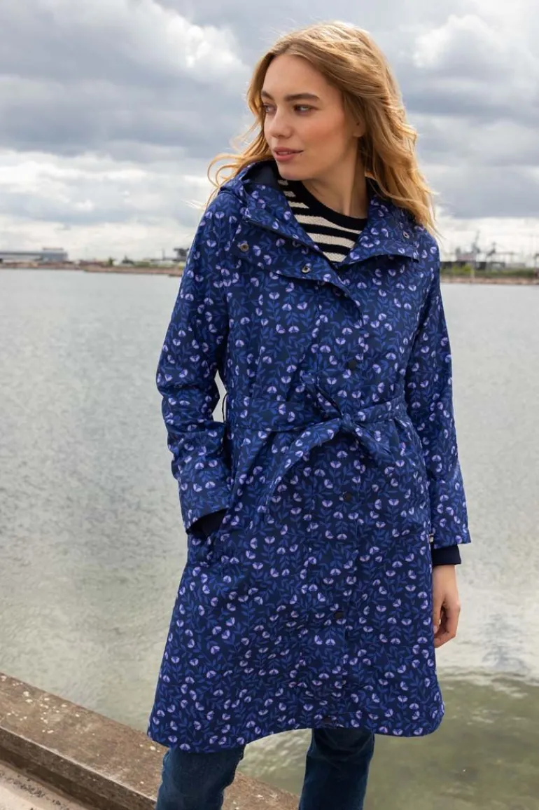 Danefæ Danelisabeth Raincoat Navy/Lilac FLEURIE | Dame Regnfrakker