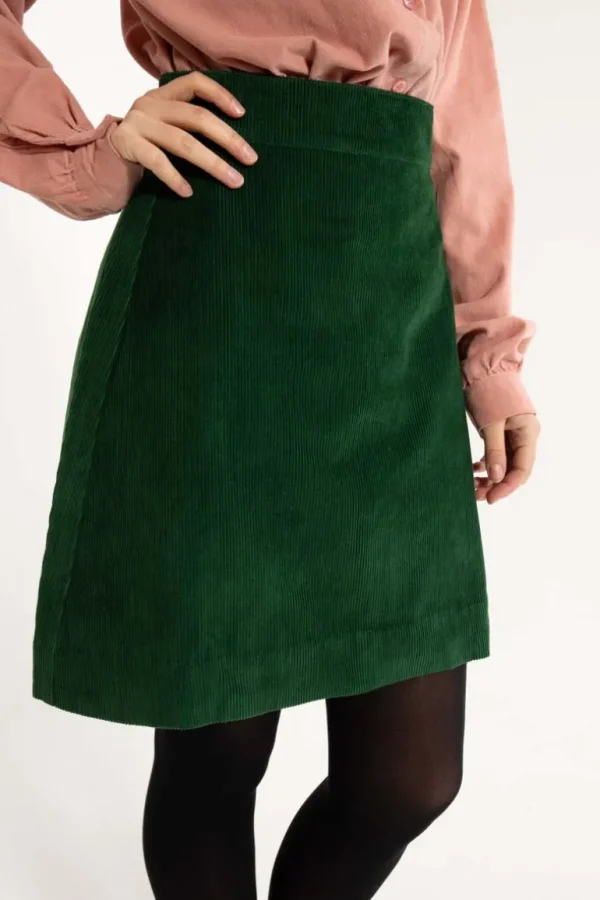 Danefæ Danelondon Cord Skirt Dark Pine | Dame Nederdele