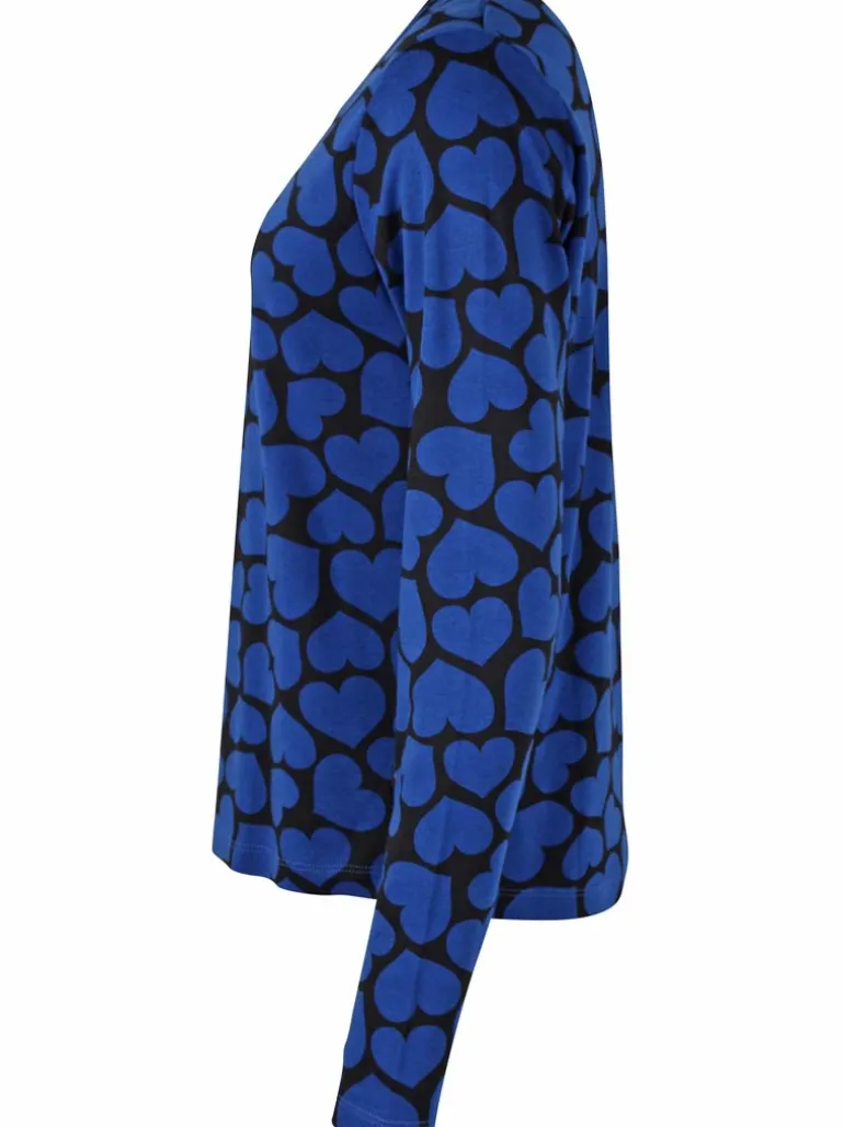 Danefæ Danelotte Heavy Interlock Tee Deep Blue HEARTTHROB | Dame Bluser