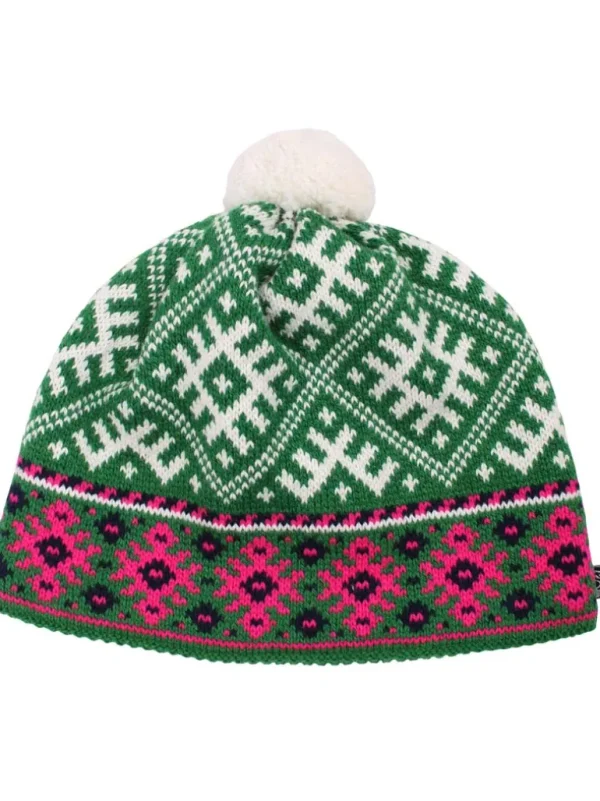 Danefæ Danelsdyr Wool Beanie Green/White | Dame Huer