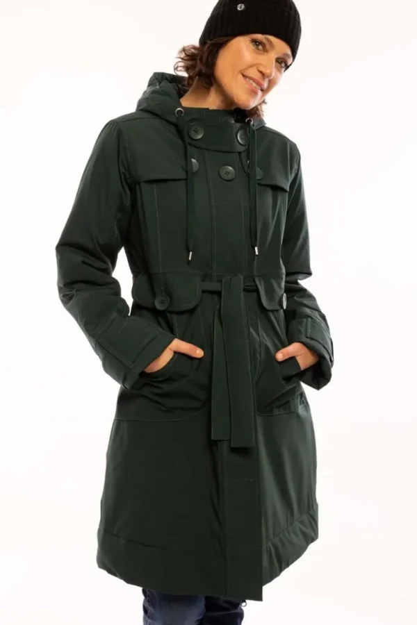 Danefæ Danelse Stretch Winter Jacket Black green | Dame Vinterfrakker
