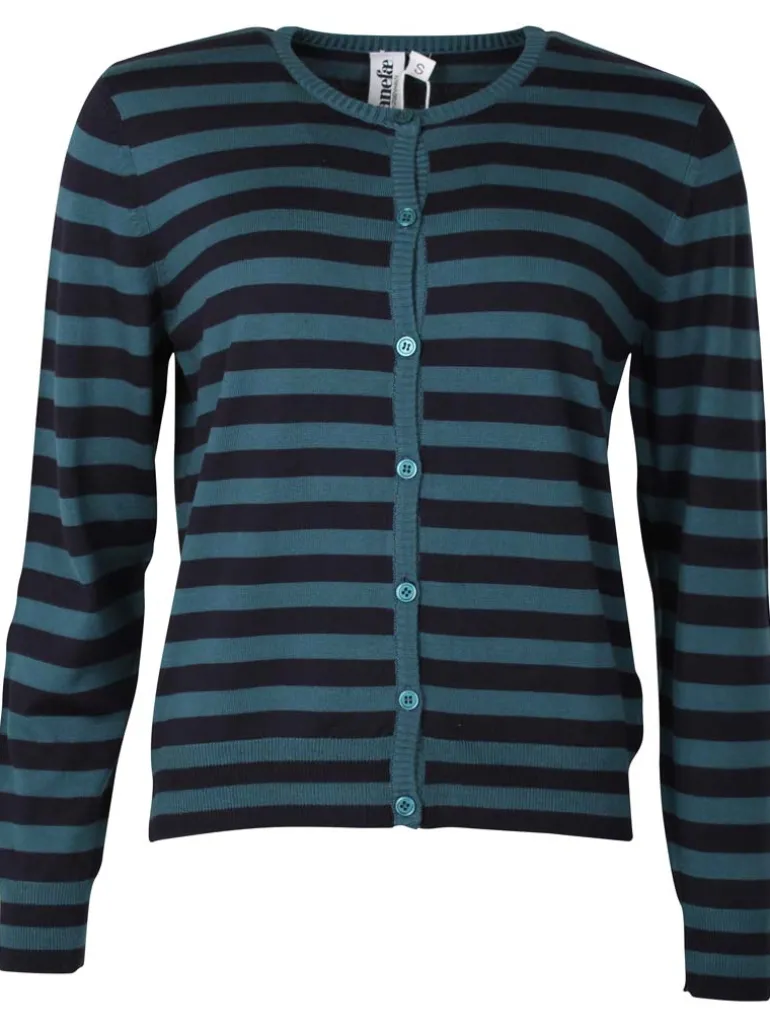 Danefæ Danelunch Viscose Cardigan Dark Navy/Dark Slate | Dame Cardigan | Strik