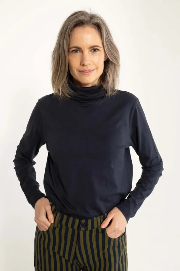 Danefæ Danemanna Modal Rollneck Tee Dark Navy | Dame Bluser