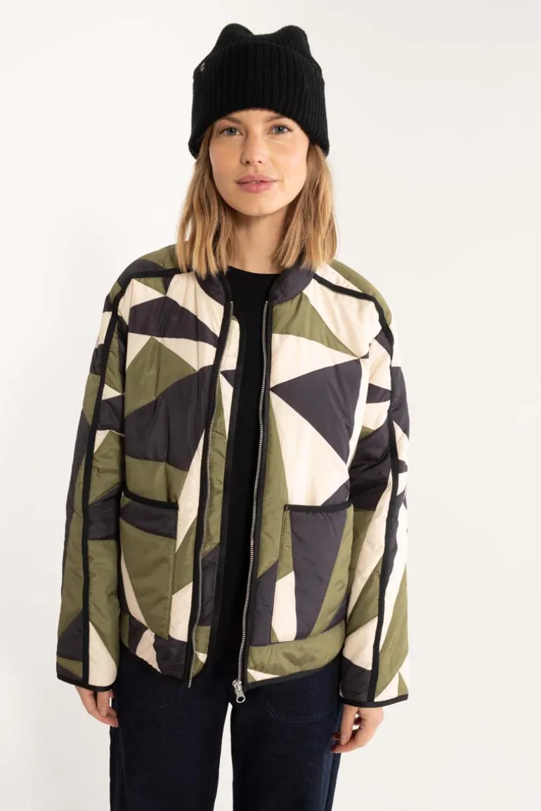 Danefæ Danemaple Thermo Jacket Olive/Black/Light Beige | Dame Termotøj