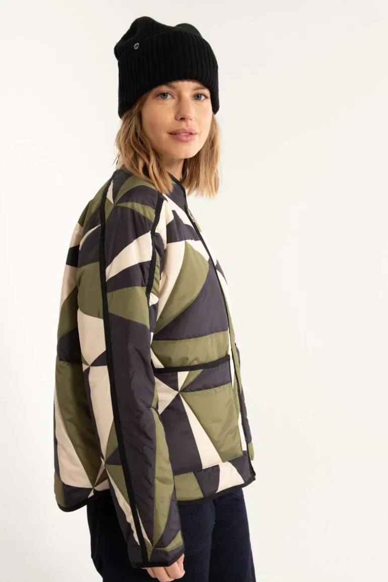 Danefæ Danemaple Thermo Jacket Olive/Black/Light Beige | Dame Termotøj