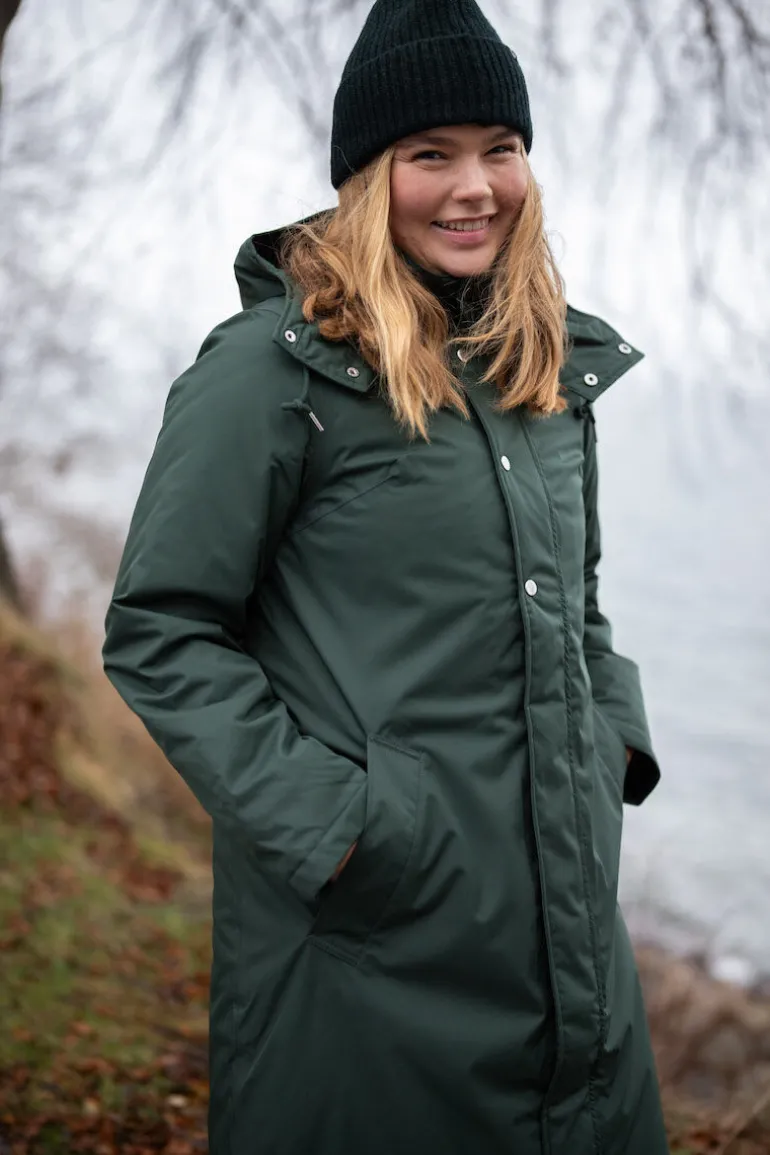 Danefæ Danemargrethe Winter Coat Dark Army | Dame Vinterfrakker