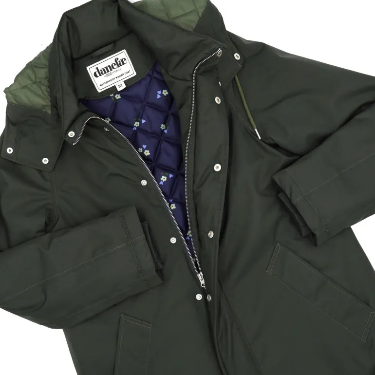 Danefæ Danemargrethe Winter Coat Dark Army | Dame Vinterfrakker