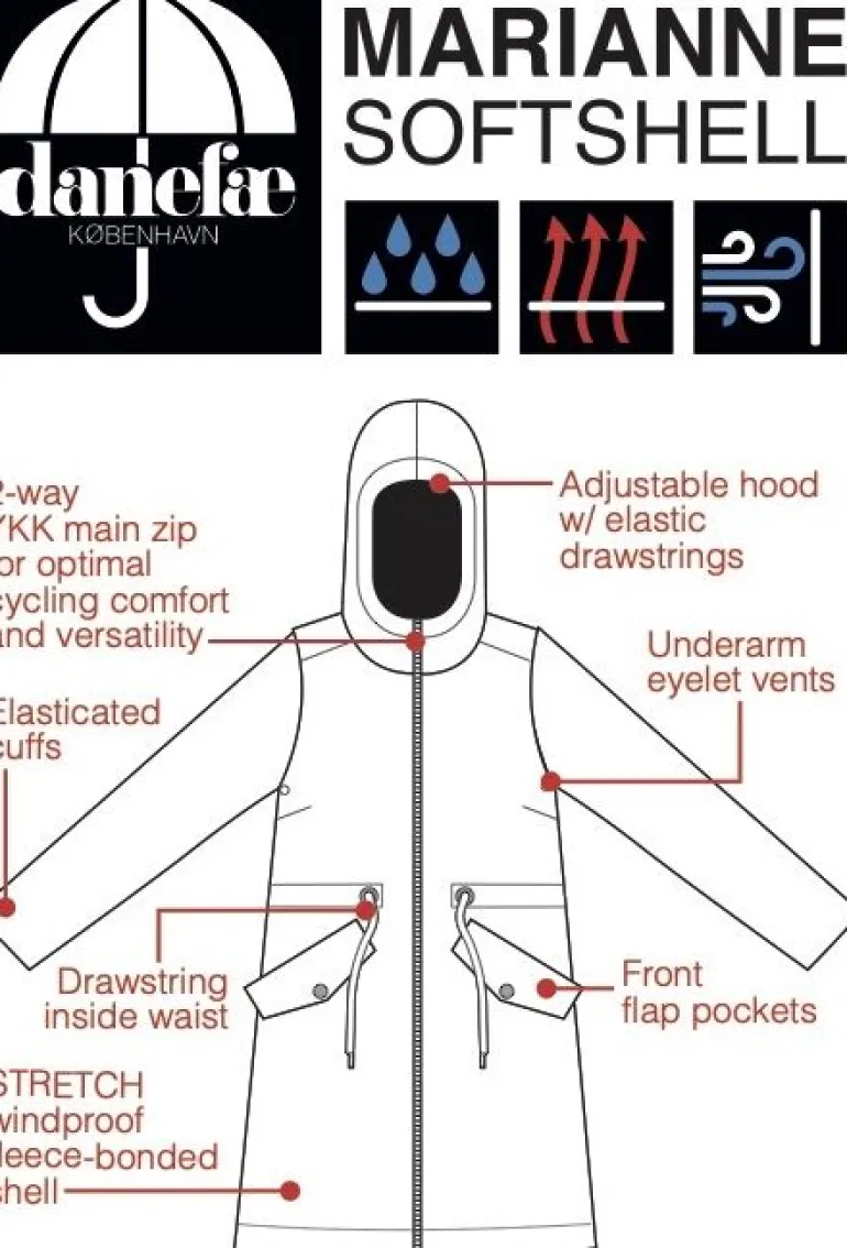 Danefæ Danemarianne Softshell Dusty Navy FLEURI | Dame Softshell Frakker