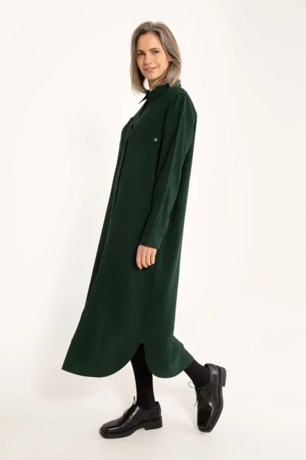 Danefæ Daneminna Ecovero Dress Dark Forest | Dame Kjoler