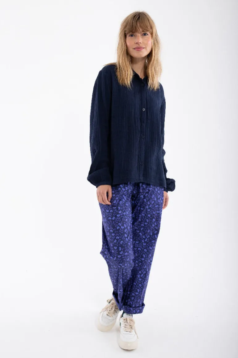 Danefæ Danenovember Heavy Cloth Shirt Dark Navy | Dame Skjorter