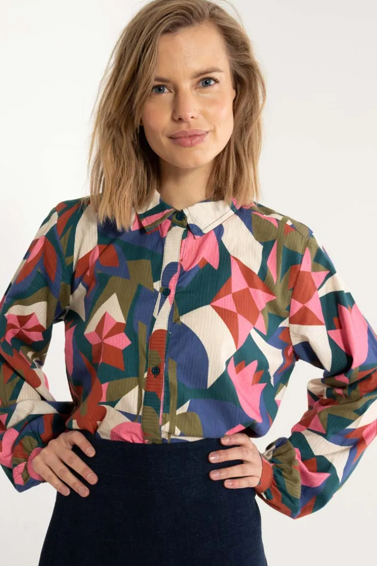 Danefæ Danenovember Searsucker Shirt Dark Slate GEOFLEUR | Dame Skjorter