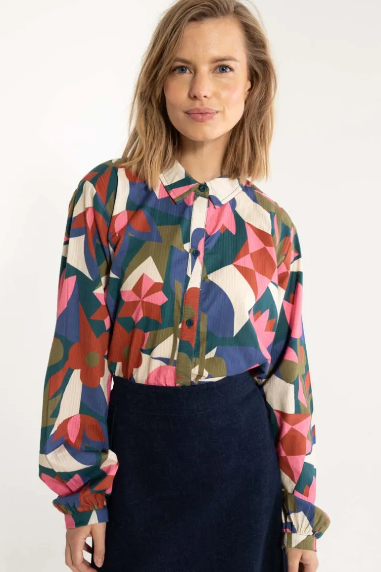 Danefæ Danenovember Searsucker Shirt Dark Slate GEOFLEUR | Dame Skjorter