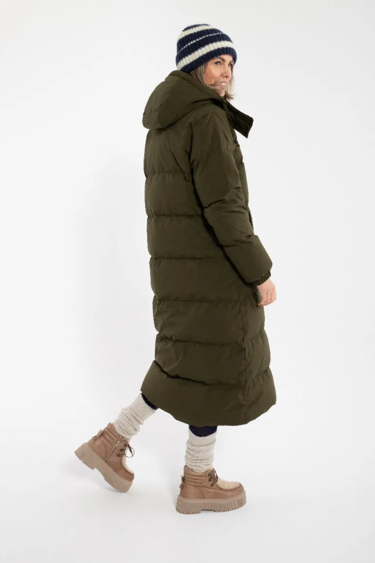 Danefæ Danepuffin Down Winter Coat Warm Khaki | Dame Vinterfrakker