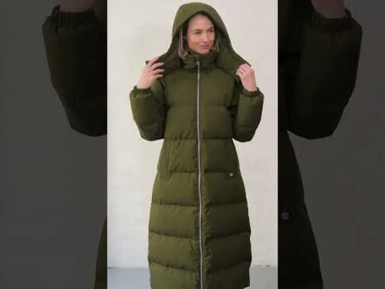 Danefæ Danepuffin Down Winter Coat Warm Khaki | Dame Vinterfrakker