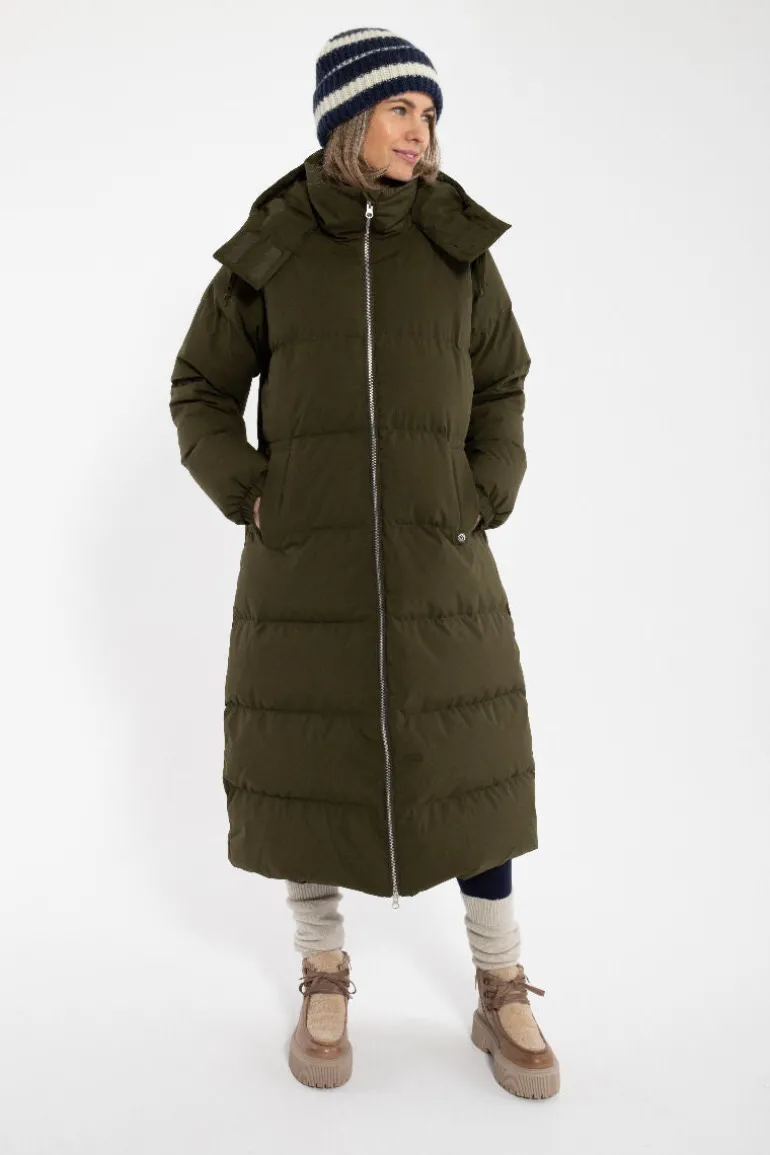 Danefæ Danepuffin Down Winter Coat Warm Khaki | Dame Vinterfrakker