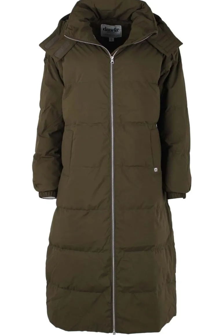 Danefæ Danepuffin Down Winter Coat Warm Khaki | Dame Vinterfrakker
