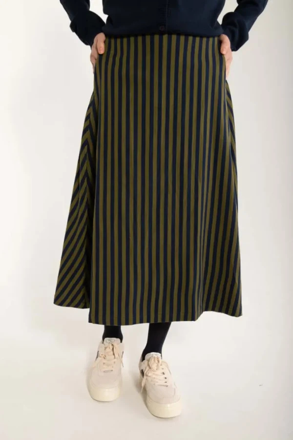 Danefæ Daneradisse Light Canvas Skirt Dark Navy/Olive | Dame Nederdele
