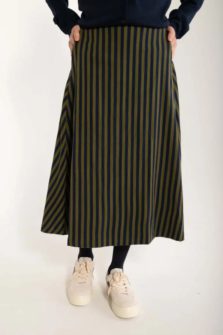 Danefæ Daneradisse Light Canvas Skirt Dark Navy/Olive | Dame Nederdele