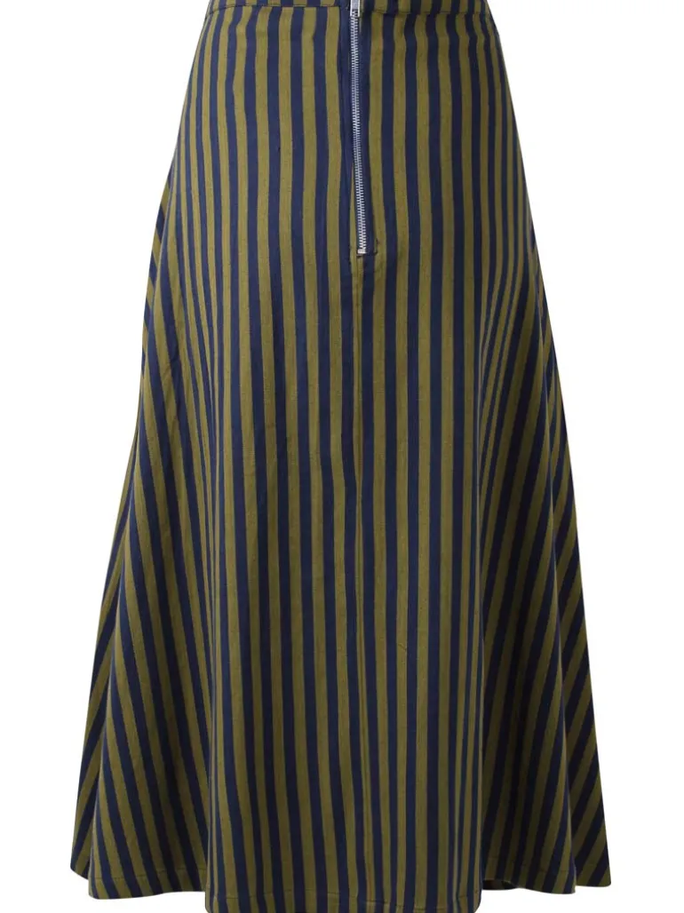 Danefæ Daneradisse Light Canvas Skirt Dark Navy/Olive | Dame Nederdele