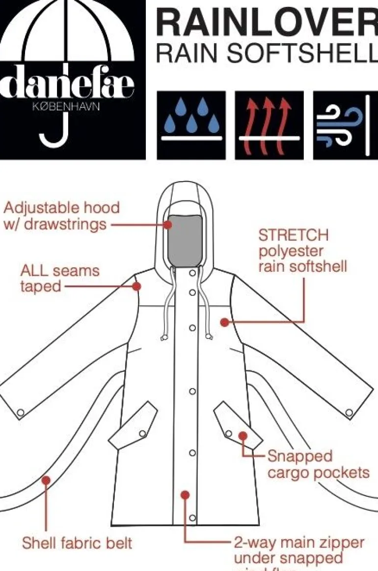 Danefæ Danerainlover Raincoat Dark Navy | Dame Regnfrakker