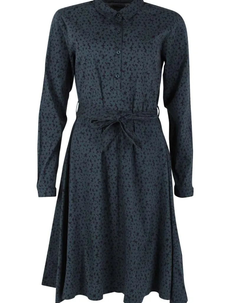 Danefæ Daneribe Poplin Dress Dark Slate FLOWERY | Dame Kjoler
