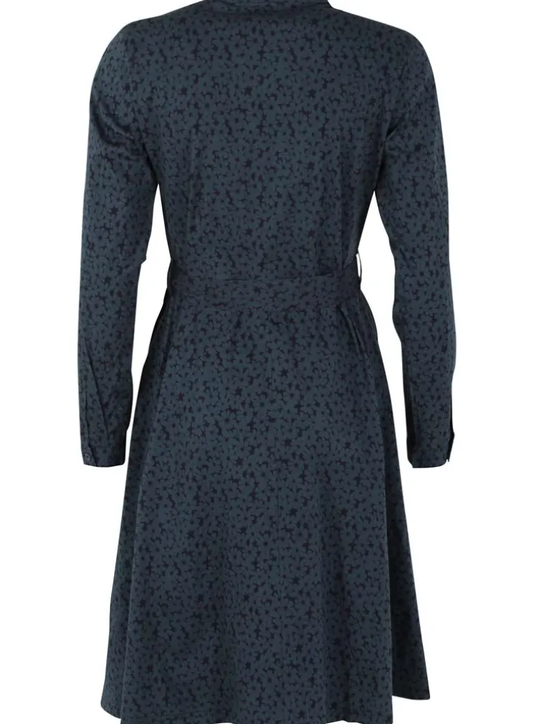 Danefæ Daneribe Poplin Dress Dark Slate FLOWERY | Dame Kjoler