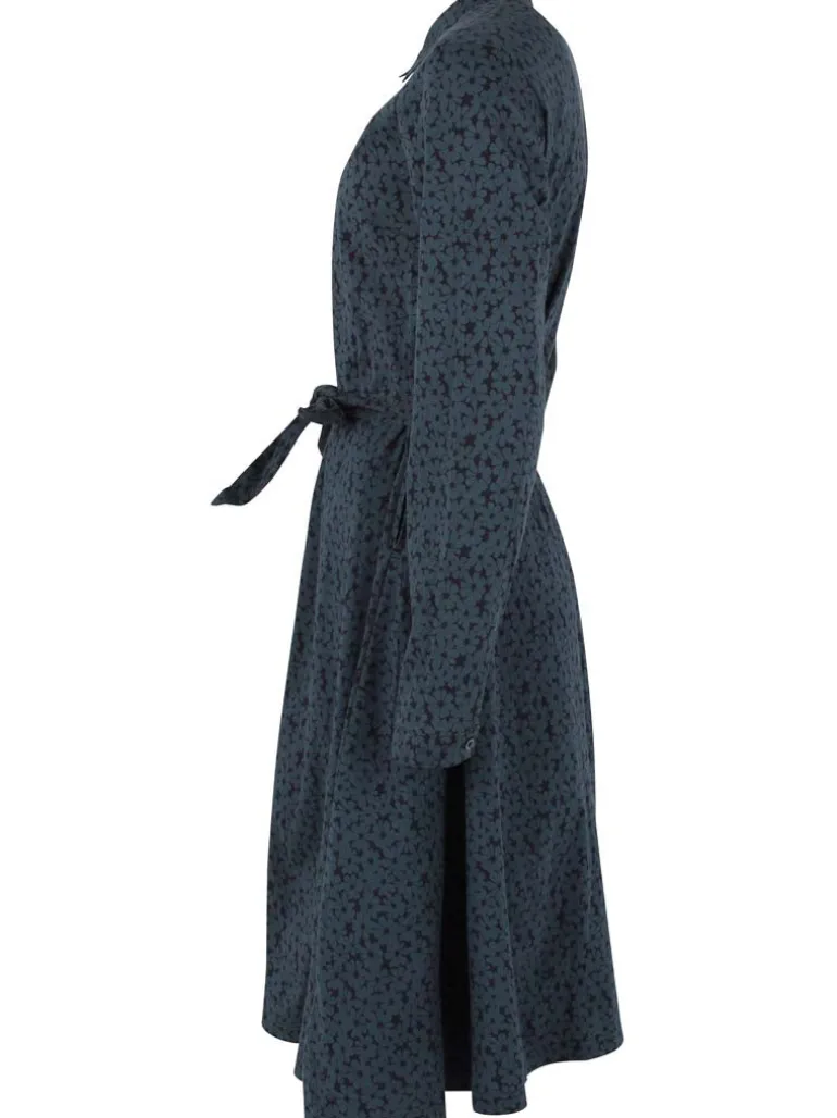 Danefæ Daneribe Poplin Dress Dark Slate FLOWERY | Dame Kjoler