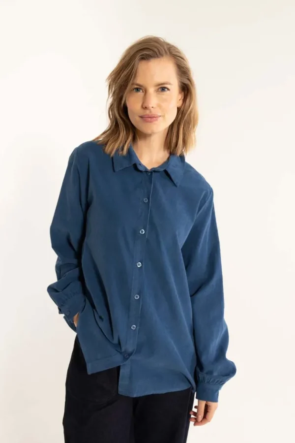 Danefæ Danerosemary Cord Shirt Deep Blue | Dame Skjorter