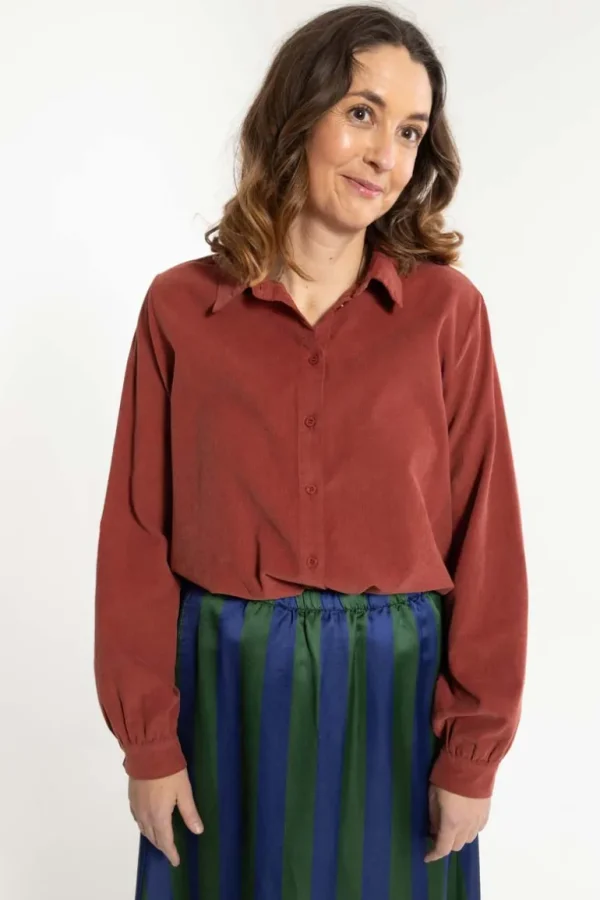Danefæ Danerosemary Cord Shirt Swedish Red | Dame Skjorter