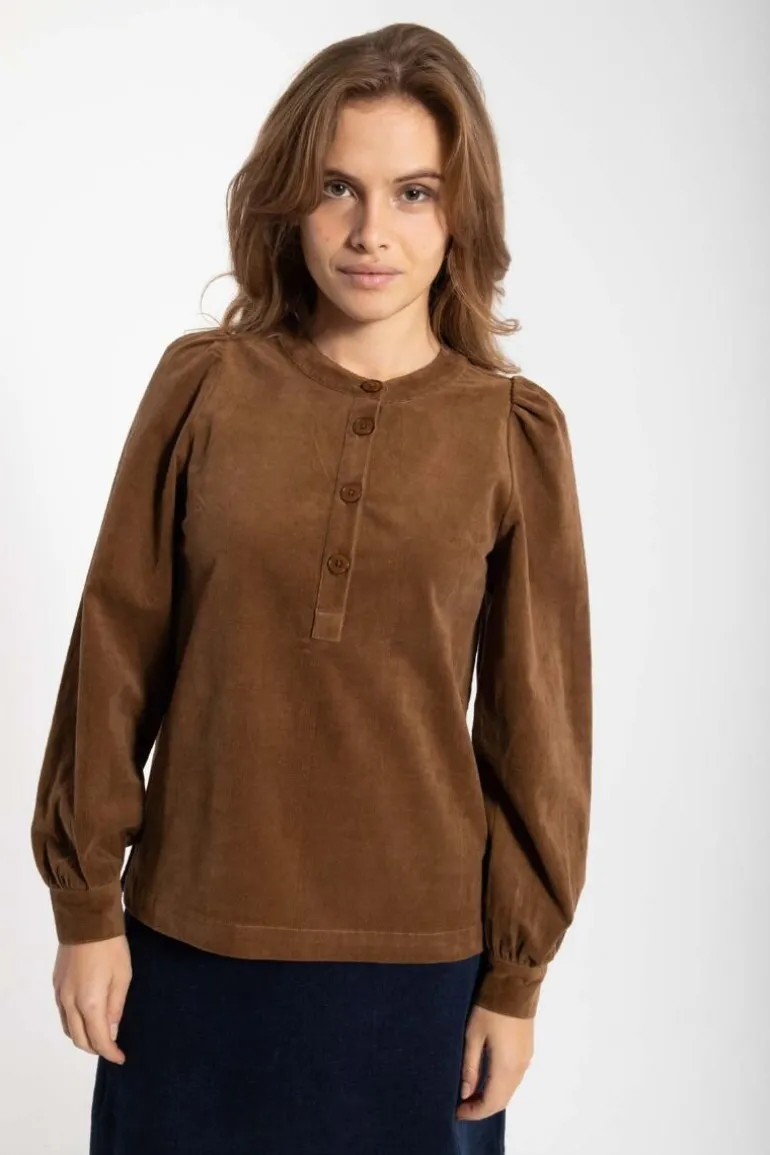 Danefæ Danesanna Cord Stretch Shirt Brown Beige | Dame Skjorter