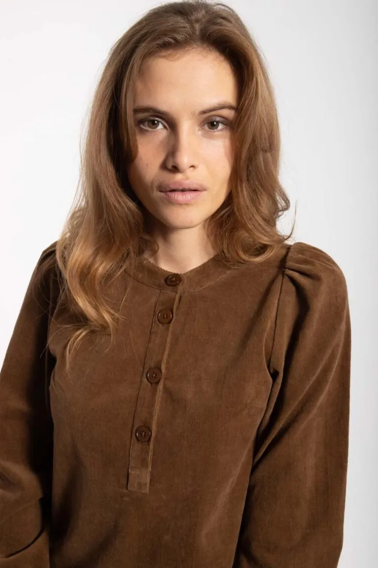 Danefæ Danesanna Cord Stretch Shirt Brown Beige | Dame Skjorter