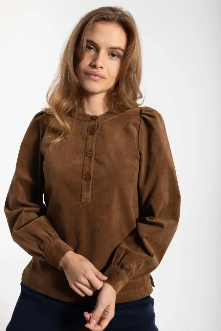 Danefæ Danesanna Cord Stretch Shirt Brown Beige | Dame Skjorter