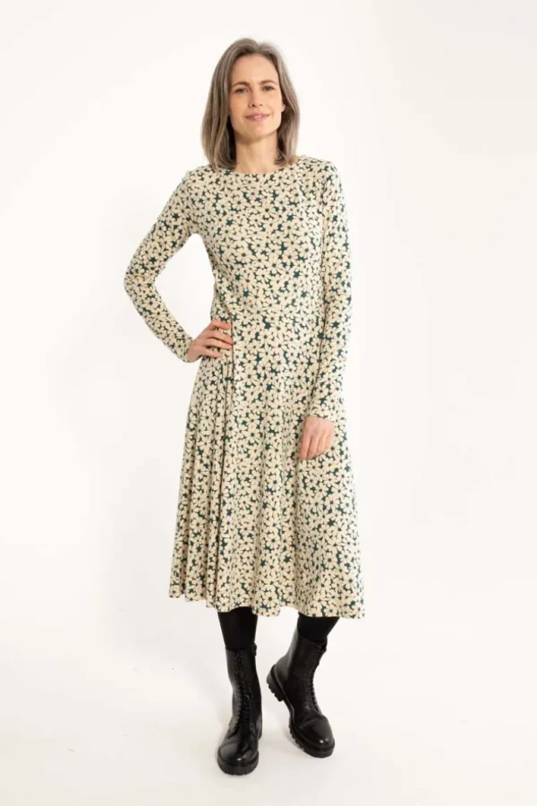 Danefæ Danesigrid Modal Dress Light Beige FLOWERY | Dame Kjoler