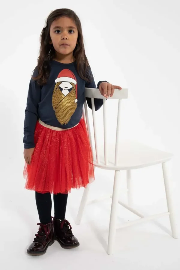 Danefæ Danesparkle Skirt Red Glitter | Børn Nederdele