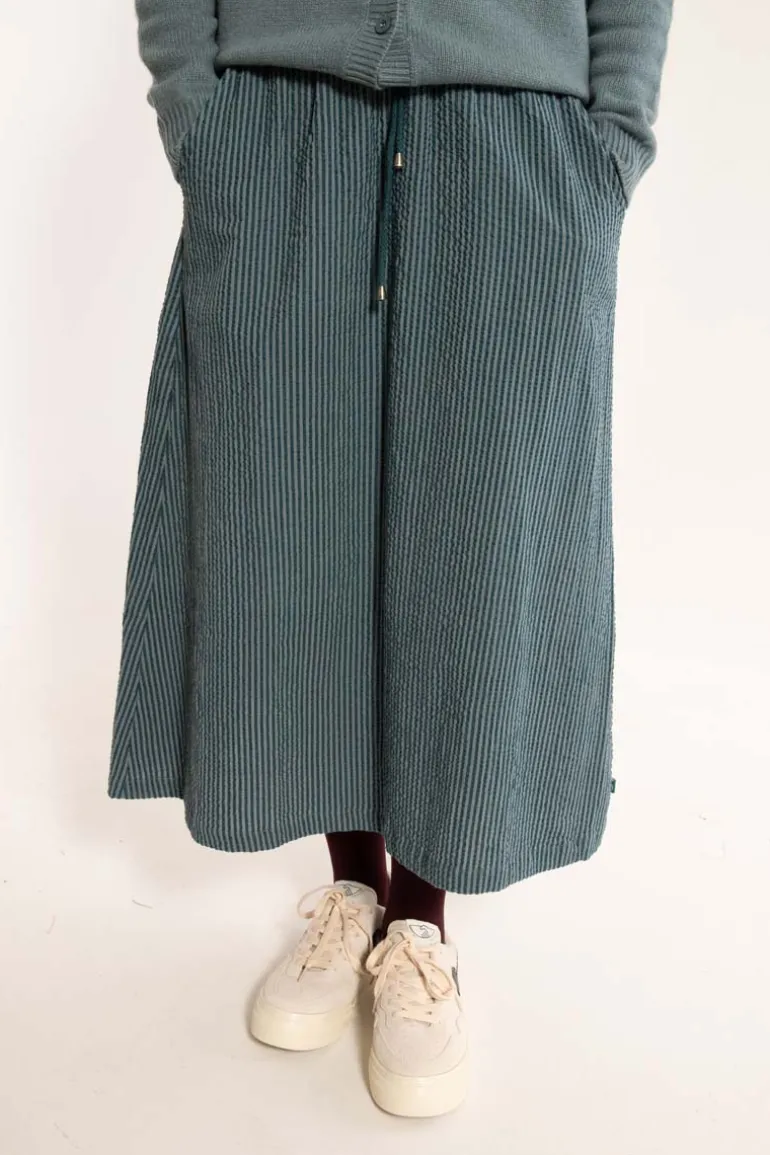 Danefæ Danespresso Searsucker Skirt Dark Slate/Blue Grey | Dame Nederdele