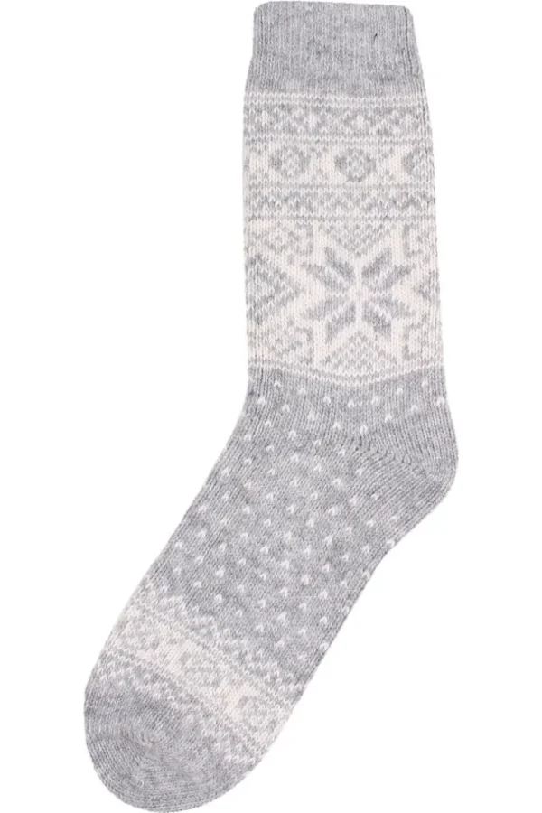 Danefæ Danestay Warm Wool Socks Lt grey/White | Dame Strømper