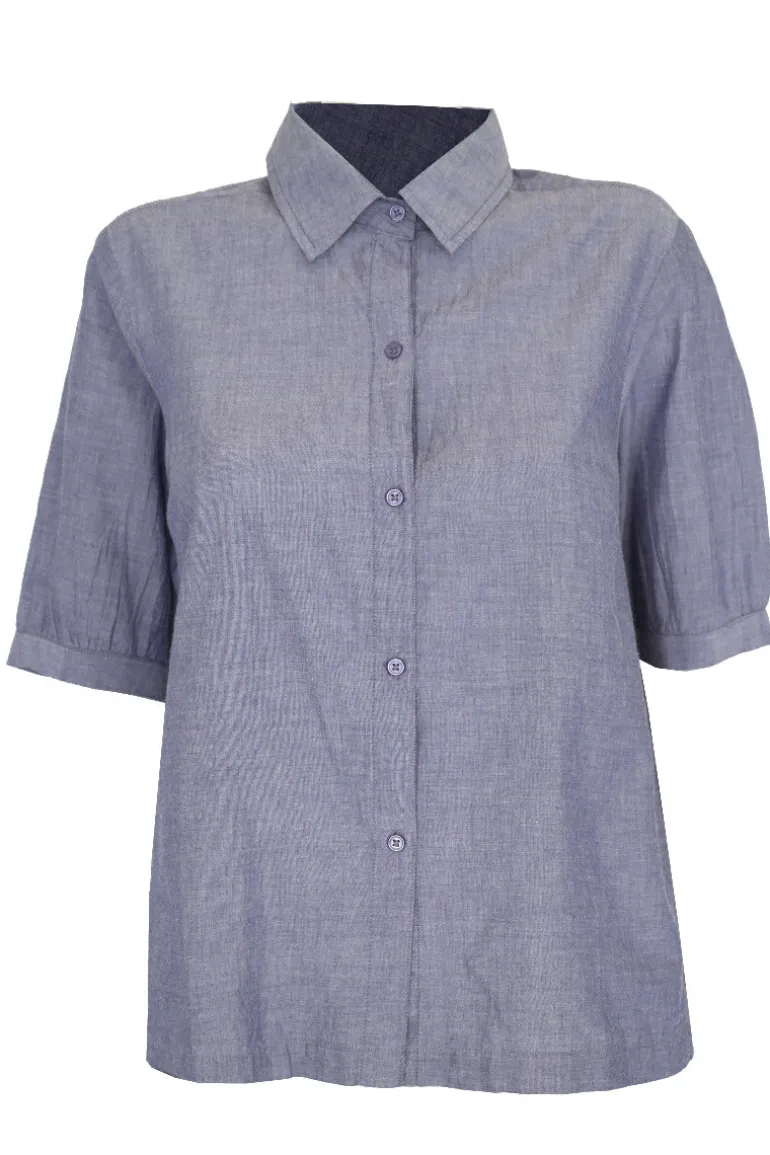 Danefæ Danesyren SS Chambrey Shirt Denim blue | Dame Skjorter