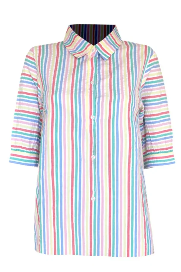 Danefæ Danesyren SS Searsucker Shirt Multistripe | Dame Skjorter
