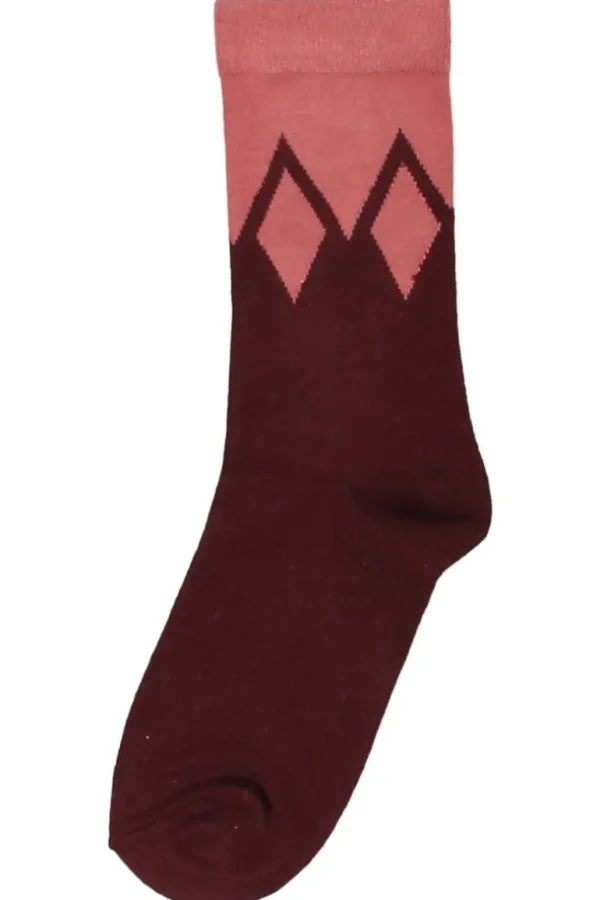 Danefæ Danewalk with me Socks Berry Chocolate/Old Rose ICICLES | Dame Strømper